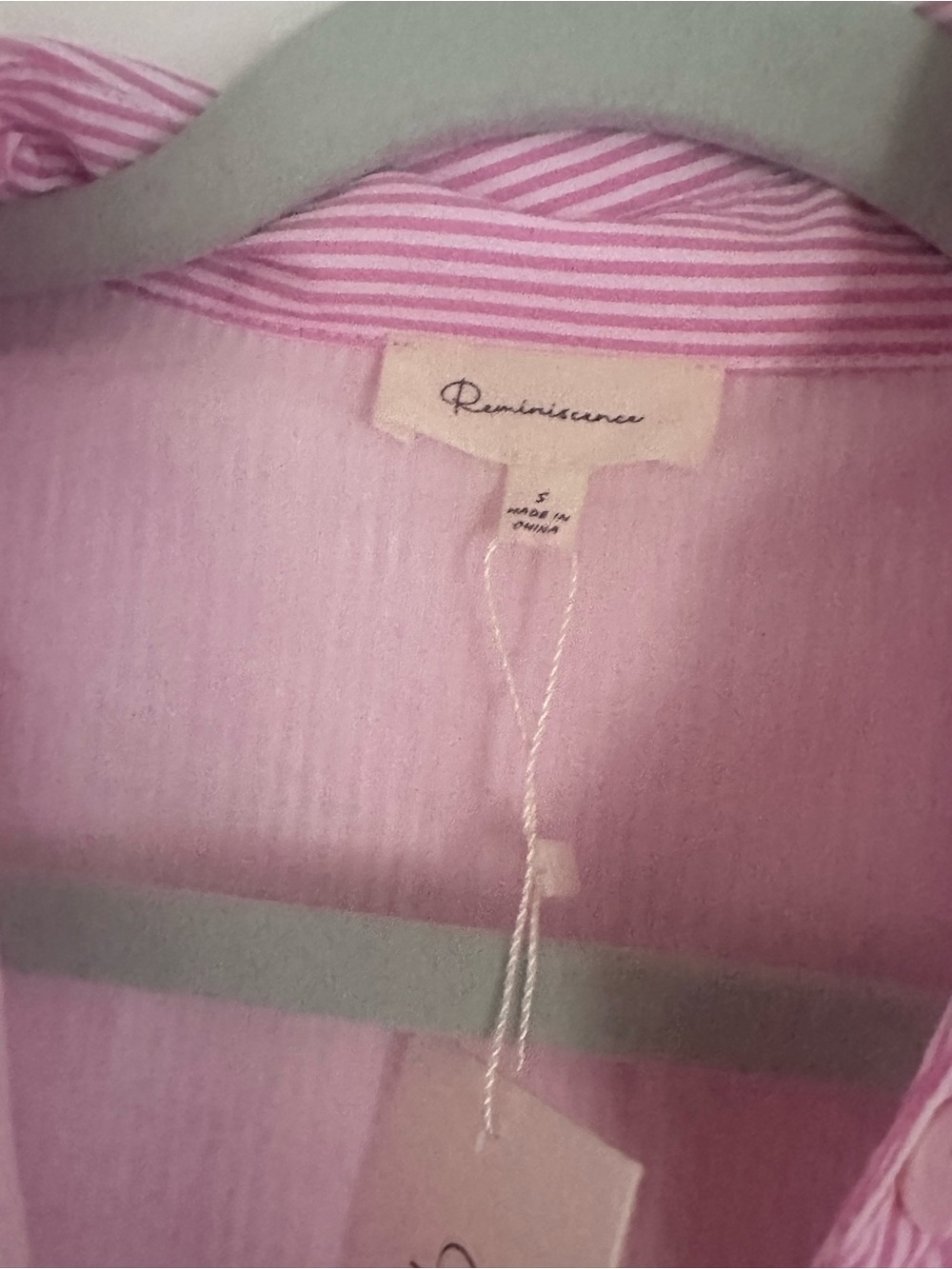 Pink Striped Mini Dress with Tie Front - Picture 3 of 3